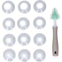 Inserto de Brida de Silicona , 13MM, 15MM, 17MM, 19MM, 21MM, 24MM, Inserto de Brida para Extractores de Leche con 1 Cepillo para Piezas de Lactancia,37430161 - Multicolor - Ver 1