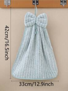 1pcs Bowknot Hand Towel, Coral Fleece Quick-Dry Hand Towel With Hanging Loop, Absorbent Soft Towel, Kitchen Cleaning Cloth, Bathroom Supplies, Tea Towel, Christmas Gift - 彩色 - 查看 9