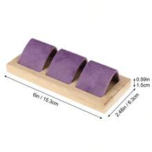 Bamboo And Wood Velvet Stud Storage Rack Jewelry Display Rack Earring Storage And Display Rack - 3 People - View 19