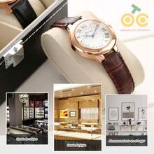 Caja de reloj negra de 1 pieza, caja de presentación de reloj de 3/6 posiciones, caja de almacenamiento de reloj para hombres y mujeres, caja de reloj, caja de presentación, joyero, caja de almacenamiento, caja de almacenamiento, caja de almacenamiento de joyería con tapa de vidrio grande, diseño de cobertura total, tapa transparente, conveniente para exhibición, forro, simple y de alta gama, anticaída/polvo/suciedad/antiarañazos, utilizado para almacenar pulseras, pulseras, relojes, adecuado para tocadores, cajones, encimeras - 3 cuadrados negros - Ver 6