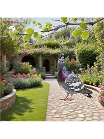 1/2/3 piezas Llavero de paloma de acrílico, colgante plano 2D, regalo ideal para amigos y familiares, adecuado para uso diario, cualquier ocasión u festividad, excelente para amantes de las mochilas, amantes del arte, Pascua, decoración otoñal del hogar, decoración navideña y decoración de habitaciones.