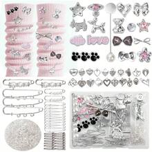 Junk Socks Charms Kit Silver - Jewelry Accessories Women - Decorative Set Socks, Hats, Bags, Stylish Safety Clips, Brooch Pieces, And Unique Fashion Kit - 銀色 - 查看 1