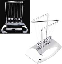 Tendenciaaqxreight Bolas de Equilibrio Juguete Ciencia Cuna de Newton Equilibrio Bolas de Acero Física Ciencia Péndulo Adornos Juguete EscritorioCalidad premium - 1 - Ver 8