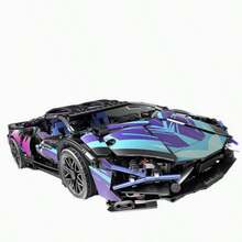 430pcs 1:20 Cyberpunk Sports Car Building Blocks Toy - Compatible Bricks - Holiday & Birthday Gift - Multicolor - View 8
