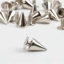 50/100pcs Punk Rock Studs, Suitable For DIY Leather Crafts - 7mm X 9.5mm Bullet Head Cone Spikes And Metal Rivets - Multicolor - View 4