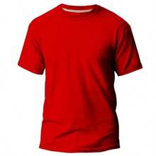 Set Of 3 Men's Basic Plain T-Shirts, 100% Cotton, 30.1 Mm - 紅/橙/白 - 查看 2