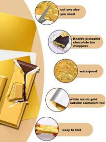 Gold Foil Chocolate Bar Packaging - Thick Paper Packaging, Reusable And Stackable, Suitable For Homemade Candies, Chocolate Bars, Gift Packaging, Candy Bar Supplies, And Chocolate Packaging For Parties, Gifts, Birthdays And Holidays. - Multicolor - View 8
