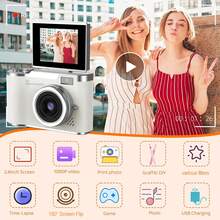 Auto Focus 48MP 4K Face Detection 2.4-Inch Flip Over Display Screen, Button Control, Equipped With 32GB Memory Card, Suitable For Teenagers And Beginners - 白色 - 查看 10