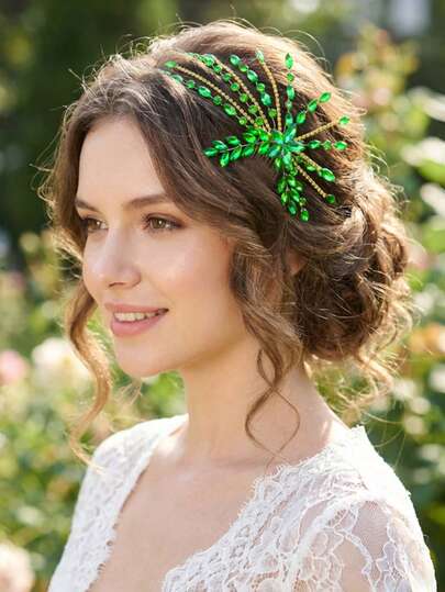 1件优雅水钻发梳，时尚发饰，女士礼物，适合婚礼、约会、派对、演出等场合