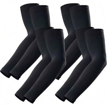 Mangas para Brazos UV, Manga Protectora para Brazo 4 Pares UPF50+, Mangas para Sol de Seda Hielo para Hombre/Mujer, Alta Elasticidad Fresco y Transpirable, para Exteriores Ciclismo Golf Pescar,37333763