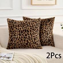 1/2/4Pcs Farmhouse Cheetah Printed Pillow Cover, Double-Sided  Leopard Pattern. Perfect For Sofa & Home Decor, No Pillow Insert Included-Ideal For Adding A Wild Touch To Your Space! - 彩色 - 查看 2