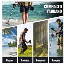 Detector de metales profesional para adultos, visualización LCD,  for Adults & Kids with LCD Display,Alta Precisión Ajustable Impermeable con Pantalla LCDdetector dorado, 5 modos y vástago ajustable - Neblina azul - Ver 7