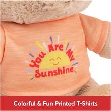 TendenciaGUND "You Are My Sunshine - Oso de Mensaje  con Playera Naranja, Oso de Peluche Hecho de Materiales 100% reciclados para Edades de 1 año en adelante, Bronceado, 12 PulgadasCalidad premium - Osito playera -Eres mi sol - Ver 3