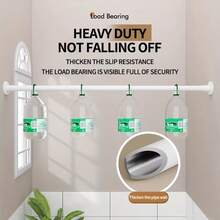 Adjustable Wardrobe Hanging Rod, Heavy Duty Wardrobe Extension Rod, Space Saving, Double Layer Wardrobe Hanging Rod, Wardrobe Storage Rod, Rust-Proof Anti-Drop Spring Telescopic Rod, Non-Slip Spring Curtain Rod, No Drilling Adjustable Telescopic Rod - Multicolor - View 4