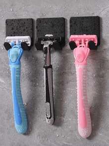 Drill-Free Razor Storage Rack, Wall-Mounted Power Cord Plug Hook, Wall-Mounted Clothing Bag Storage Hook, Multi-Functional Wall-Mounted Razor Holder: A Multi-Functional Solution! Plastic Razor Wall Hook, Multi-Functional Drill-Free Power Plug And Razor Holder And Mobile Phone/Bag Storage Rack. - Black - View 2