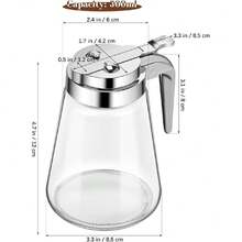 Dispensador De Vidrio Para Cocina 2Pcs - Azucarero Transparente, Dispensador De Crema, Miel, Jengibre Y Vinagre, 300Ml, DiseñO Sellado Y Antigoteo,37430420 - Multicolor - Ver 5