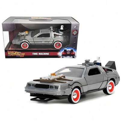 Simba 回到未来 1/32 比例时光机合金车模，可开门收藏玩具，儿童及成人玩具，男孩生日礼物赛车玩具车模型