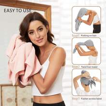 Bộ 3 khăn trùm đầu siêu thấm hút bằng sợi microfiber - Khăn trùm đầu nhanh khô có chun co giãn dành cho nam và nữ, vật dụng chăm sóc tóc chống xơ rối thiết yếu trong phòng tắm, quà cưới lý tưởng khi kết hợp với dầu xả, thay thế cho khăn tắm và mũ trùm đầu, có thể phối cùng áo choàng tắm/đồ ngủ, phụ kiện phòng tắm, đồ dùng du lịch, đồ dùng cần thiết cho kỳ nghỉ, chất liệu vải. Có thể mua lẻ từng chiếc. - Nhiều màu - Xem 4