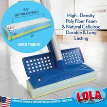 LOLA Squeeze Sponge Mop W_Poly Foam &Amp; A Natural Cellulose Layer, Absorbs And Wicks Moisture, Hard Surface Cleaner, Refillable, 9 Wide Head - MàuD - Xem 3