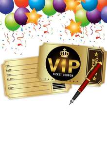 15/30pcs Christmas, Wedding, Birthday Party VIP Invitation Cards, Movie Theme VIP Party Invitations, Halloween Party Invitation Cards, Themed Birthday Party Decorations, Suitable For Gift Packaging, VIP Customer Invitations - Multicolor - View 9