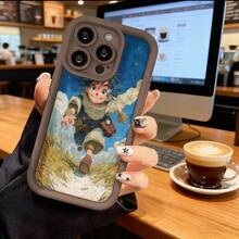 Funda de teléfono de moda, compatible con varios modelos de ,  y , funda de teléfono con diseño de personaje de Studio  para modelos de ,  y , protector de teléfono, funda de pareja, regalo para novio o novia, presente de vacaciones, este es un regalo popular para amigos o socios, adecuado para ocasiones de negocios. Duradera, resistente a las manchas y a las huellas dactilares, esta nueva funda para teléfono de hombres y mujeres es un gran regalo. - Blanco - Ver 5