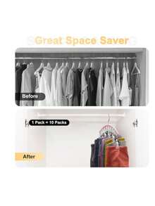 Legging Organizer for Closet, Metal Yoga Pants Hanger w/Rubber Coated 1 Pack w/10 Clips Hold 10 Leggings, Hangers Space Saving Hanging Closet Organizer for Closet Organizers and Storage-Pink - Rosa - Ver 2