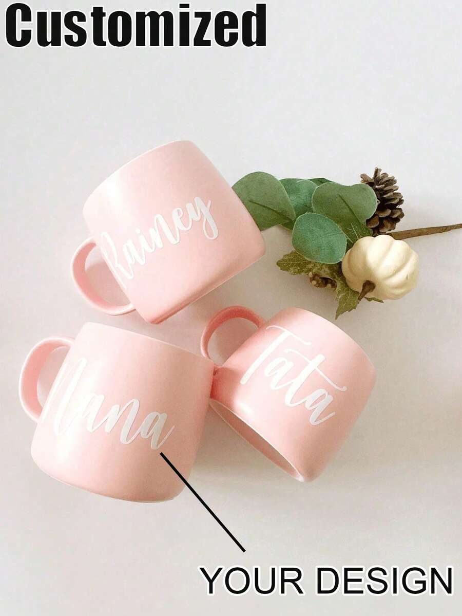 Customized Ceramic Mugs, Marker Pens, Coffee Cups, Valentine's Day Mugs, Perfect Gifts, Personalized Design, Customizable Names And Text, Ceramic Coffee Cups, Wedding Gifts, Valentine's Day Gifts, Birthday Gifts, Gifts For Tea Lovers, Thanksgiving Gifts, Gifts For Her, Him, Boyfriend, Girlfriend, Family, Mother, Father, And Friends - Multicolor - View 1