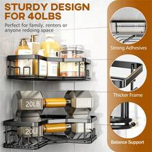 CADIMAC Corner Shower Caddy Bathroom , Three-Piece Rust-Proof Stainless Steel Bathroom Storage Rack, Large Capacity, No Drilling Required, Suitable For Bathroom Storage And Home Décor.Bathroom Accessaries,Christmas Shower,Bathroom Deccor,Toothbrush Holder. - 白色 - 查看 6
