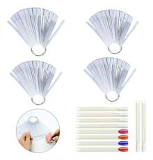 Tendencia200 Piezas Muestrario Abanico Con Aro Uñas AlmendraCalidad premium - Rosa - Ver 3