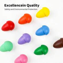 1/2 Sets 8 Pieces Pinecone Crayons & Eraser para niños pequeños de 1-3 años,Exquisito empaquetado de cono de pino de goma,Diseño fácil de limpiar y conjunto de arte central resistente a la rotura - Crayon de 8 colores + 1 Goma - Ver 5