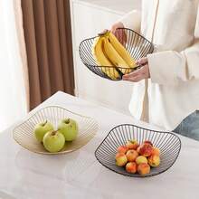 Ruffled Iron Fruit Basket, Elegant European Style Fruit Plate, High-Quality Living Room Coffee Table Household Snack Tray - Multicolor - View 11