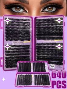621pcs Set, Total 621pcs Synthetic Eyelashes, D-Curl, Selectable 10D+20D+30D+40D/50D+60D+80D+100D/80D+100D+120D+150D - Handmade, High Quality D-Curl, Natural Curl, Customizable Eyelash Set - Reusable, Lightweight And Easy To Use, Eyelash Extension, Natural Lashes, Large Eyelash Extension, Eyelash Set - D - View 17