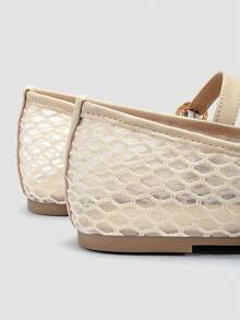 ADAMUMU 女士时尚平底芭蕾舞鞋，刺绣蕾丝网布时尚舞蹈鞋，纯色透气休闲平底鞋，方头浅色平底鞋，时尚舒适 - 白色 - 查看 8