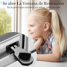 Para Ventanas Corredizas, 8 pcs Bloqueo de Puerta y Ventana Corrediza sin perforar, Topes  Ventanas Ajustables Con Protección y Infantil Antirrobo (8, Negro) - Marrón-8 - Ver 2
