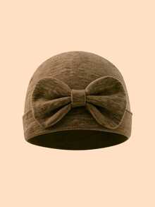 1顶婴儿薄针织帽，带蝴蝶结装饰，精致可爱的3D设计，亲肤舒适，多种颜色可选，适合0-3个月的宝宝，日常及户外活动皆宜，四季皆可佩戴。 - 彩色 - 查看 12