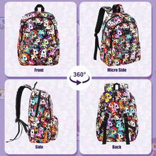 Official Tokidoki Unicorno Backpack With Keychain For Women Men, Cartoon Large Capacity Travel Laptop Book Bag Casual Daypack Shoulder Bag - 紅色 - 查看 5