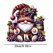 1pc/2pcs/3pcs Durable Long-Lasting Heat Transfer Stickers, Wine Gnome Design, For DIY T-Shirts, Sweatshirts, Jeans, Hoodies, Backpacks, Jackets, Handbags, Pillows - Multicolor - View 3