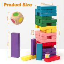 TendenciaCompatible Jenga Gigante De Madera Juego De Mesa 54pzs 54 Juegos De MesaCalidad premium - 1 - Ver 6