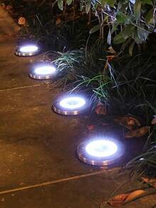 4pcs Waterproof Stainless Steel Solar Buried Lamp, Ground Plug Lawn Lamp For Courtyard, Garden Atmosphere Decor Fall Decor House Decor Outdoor Decor