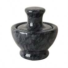 Marble Mortar And Pestle Set, Pill Crusher And Spice Grinder, 3.8 Inches, 1/2 Cup, High Grinding Efficiency, Easy And Effortless (Black) - Multicolor - View 14