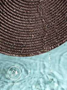 4/6 件装手工编织棕色 PP 圆形餐垫，耐热杯垫，装饰垫，畅销产品，多种颜色可选，桌垫，防皱餐垫，适合生日、圣诞节、乔迁、庆祝活动、节日派对、家庭聚会等各种场合。 - 棕色 - 查看 5