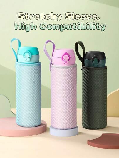 1 pieza Funda minimalista para botella de agua, Funda aislada universal para taza, Diseño portátil, Estuche protector de botella de vidrio transparente, Resistente al calor, Adecuado para diversos tipos de botellas de agua y tazas, Excelente para ir al trabajo, la oficina, la escuela, actividades al aire libre, viajes, también es un regalo práctico para amigos, familiares y entusiastas de las tazas. Selecciones de primavera y verano, regalos para damas de honor, decoración de habitaciones, decoración de dormitorios, playa, viajes, para hombres, para mujeres, vacaciones