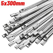 Nuevas bridas de de acero inoxidable, resistentes, autobloqueantes, bucles de sujeción de metal, correa envolvente, bridas escalonadas resistentes a altas temperaturas - 5x200 mm - Ver 10