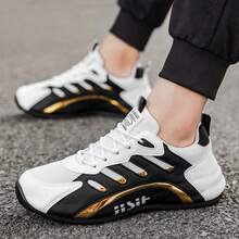 Chaussures de sport décontractées légères pour hommes, chaussures de mode extérieure style Gump, baskets épaisses polyvalentes - Noir - Voir 4