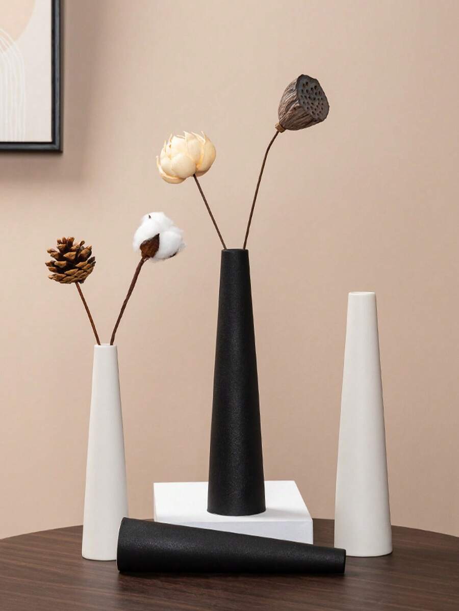 1 Piece Of Simple And Slender Vase For Home Decoration, Vase Decoration, Slender And Dried Flower Arrangement In The Living Room, Simple And Antique Desktop High-End Flower Decoration, Desktop Vase For Home Decoration, Flower Arrangement In The Living Room, And Table Decoration For Homestays - Multicolor - View 1