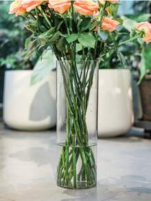 1件/3件套现代手工透明玻璃水培桌面花瓶，简约透明玻璃花瓶，情人节礼物，波西米亚风格家居装饰，可替代壁纸，适合大客厅装饰、办公桌摆设 - 透明直筒 - 查看 7