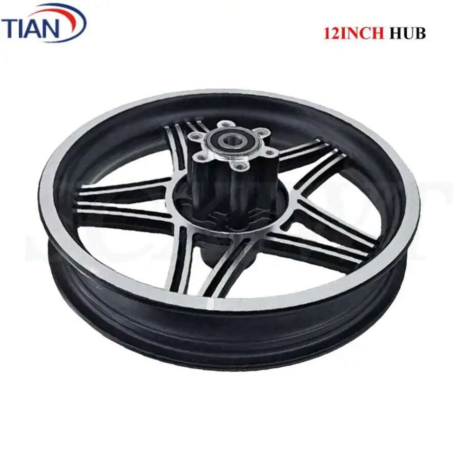 NUEVAS motocicletas Chauffeur 12 1/2x1.75x2 1/4(47-203) Rueda de freno de disco con neumático para patinetas eléctricas de 12 pulgadas - centro - Ver 1