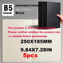 A5/B5 Kraft Paper/Black Notebook, Minimalist Stitched Workbook, Lined Grid, Student Notepad, Blank Notebook, Travel Journal, Unlined Sketchbook, Memo Diary, Planner, Office & School Supplies, Back To School Essentials