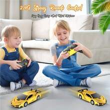 Coche RC - Juguetes de Transformación Robot para Niños y Adolescentes, Vehículo con Control Remoto a Escala 1:18 de 2.4Ghz con Rotación de 360°, Regalos Ideales de Cumpleaños y Navidad para Niños. Coche Transformable con Control Remoto: Rotación Completa de 360 Grados, Luminosas Luces LED, Coche de Juguete con Control Remoto, Regalo Ideal para Cumpleaños y Navidad. Modificando un Coche con Control Remoto: Giro Completo de 360°, Luces LED Elegantes, Coche de Juguete con Mando a Distancia, Regalo Ideal para Cumpleaños y Navidad. Coche de control remoto transformable de 2.4Ghz, un robot que se transforma con un botón y gira 360°, regalo perfecto para niños, ideal para Navidad y Acción de Gracias. - Rojo - Ver 5