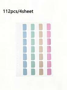 56/112pcs Simple Fluorescent Colored, Semi-Transparent, Multi-Functional Index And Classification Stickers, Decorative Stickers, School And Office Supplies, Back To School Essentials